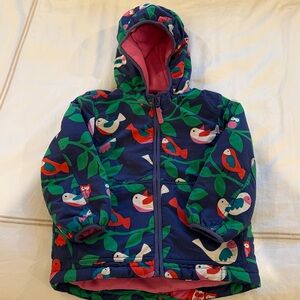 Mini Boden Fleece Lined Jacket Owl and Birds print size 5-6